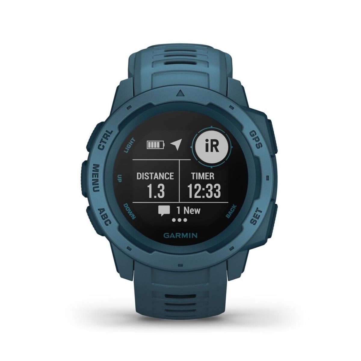 Garmin Instinct Rugged Gps Smartwatch Military Standard Lakeside Blue Color