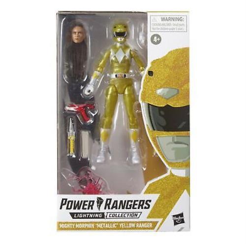 Mighty Morphin Lightning Collection Yellow Ranger Action Figure Metallic
