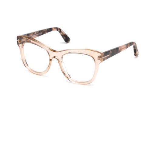 Tom Ford FT5463 045 Eyeglasses Crystal Light Brown Frame 52mm