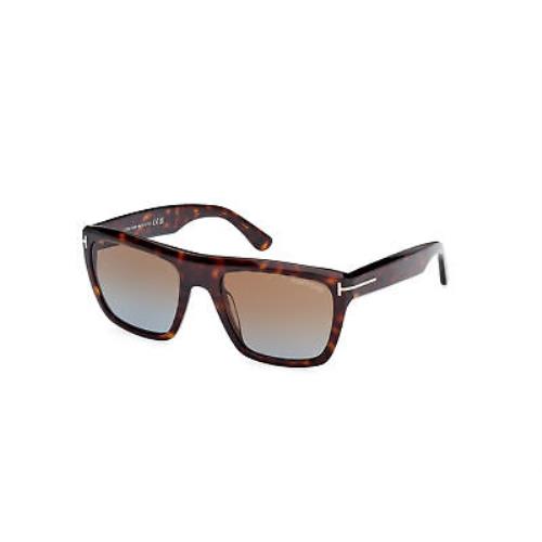 Tom Ford FT1077 52F Plastic Dark Havana Gradient Brown 55 mm Men`s Sunglasses
