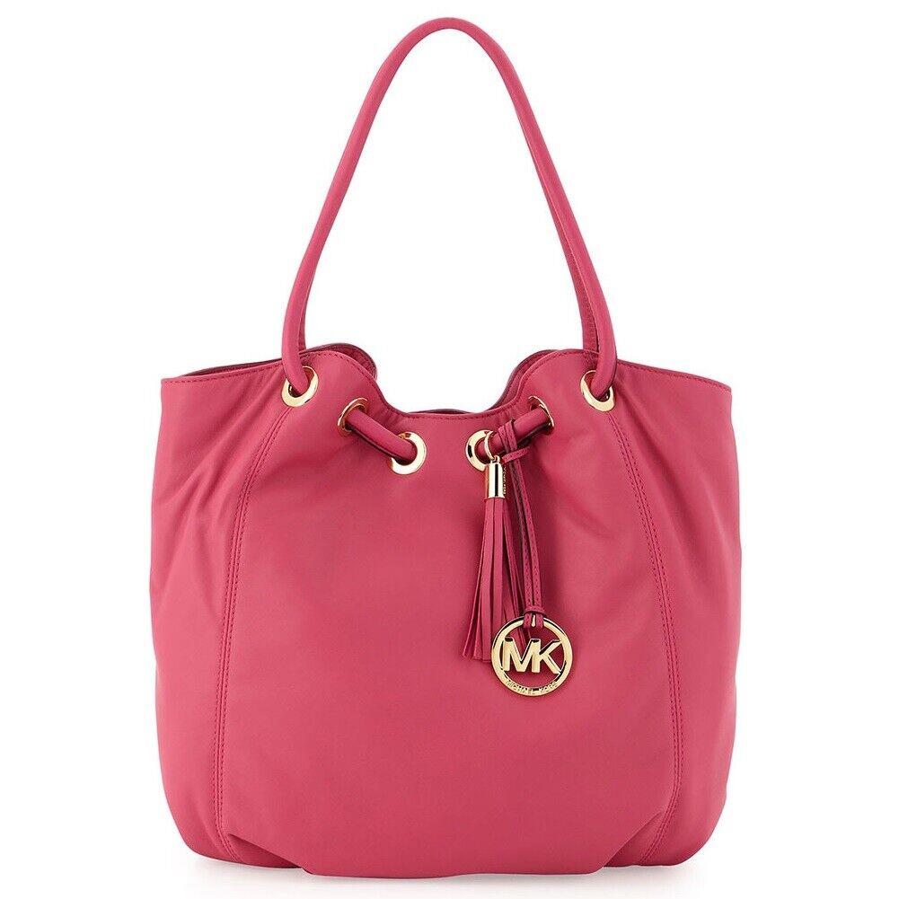 Michael Kors Ring Tote LG Ring Tote Leather NS Luxury Handbag Electric Pink