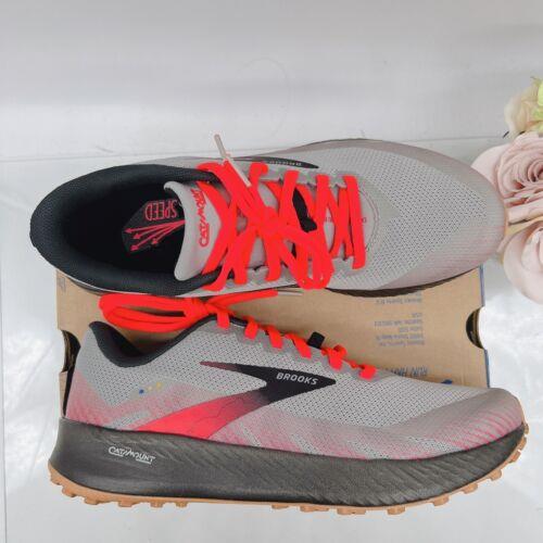 Brooks Catamount Trail Running Shoes Alloy Gray Pink Black Womens US 11 B Medium