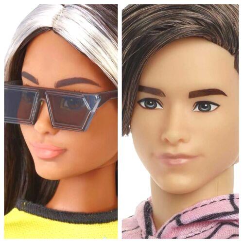 Barbie and Ken 2Pack 193 Slender Side Hair + Curvy Highlighted Hair Flame Shirt