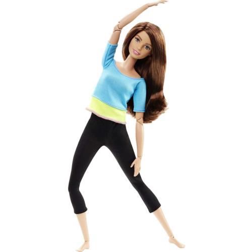 Made Move Doll Posable Ultimate Yoga Top Brunette Blue