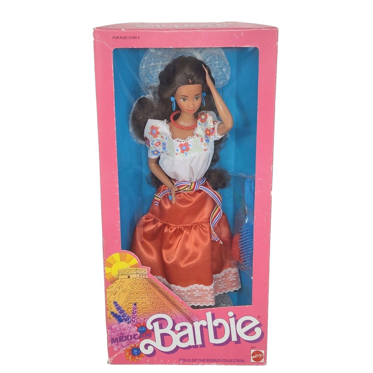 Vintage 1988 Mexican Barbie Dolls OF The World 1917 Mattel IN Box
