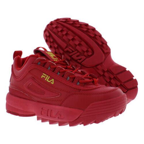 Fila Disruptor II Premium Womens Shoes - Red/Red/Red, Main: Red