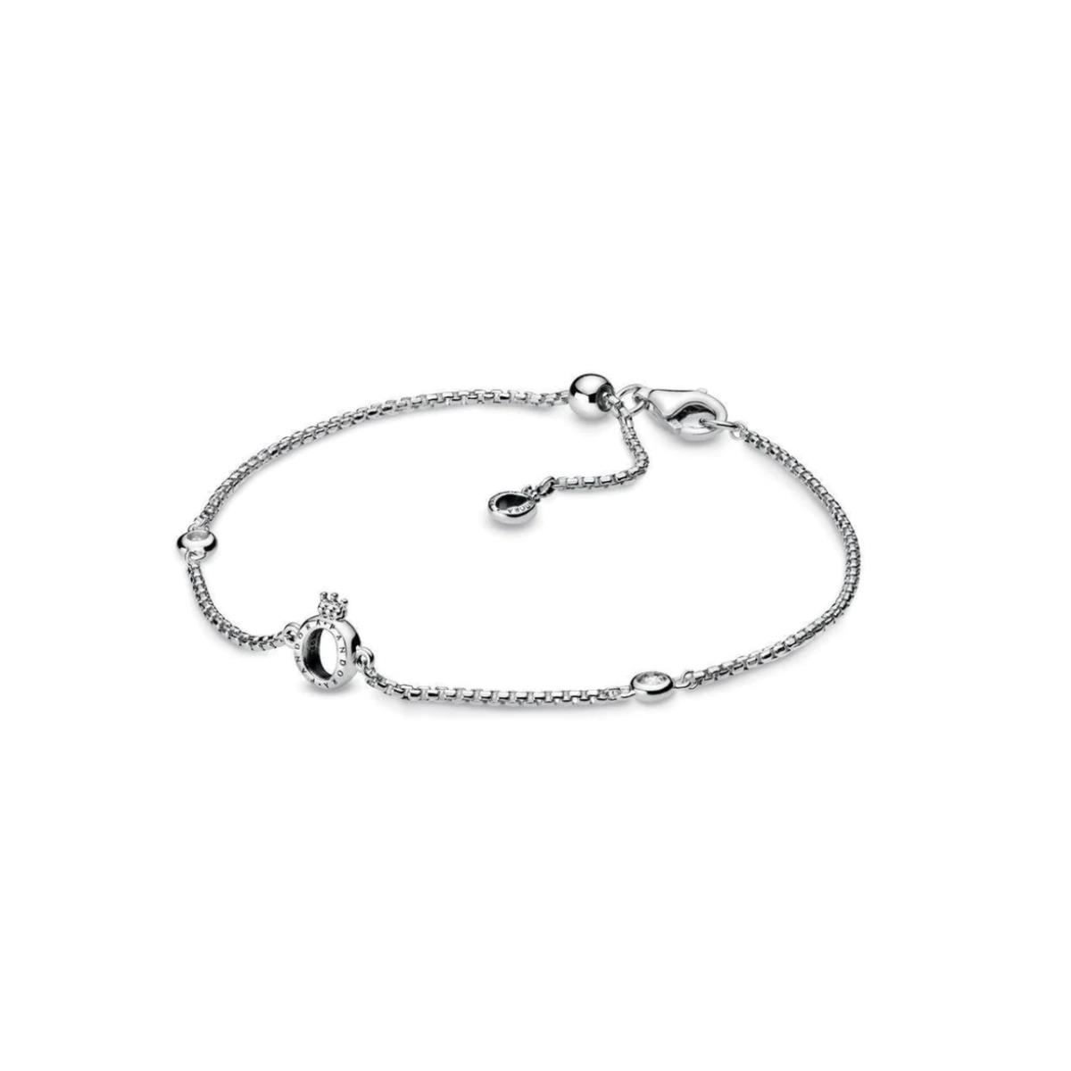 Pandora Sparkling Crown O Chain Bracelet Size 20