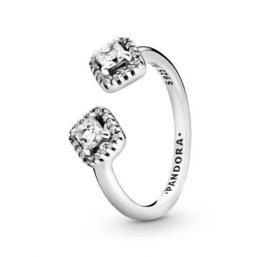 Pandora Square Sparkle Ring Size 50 5