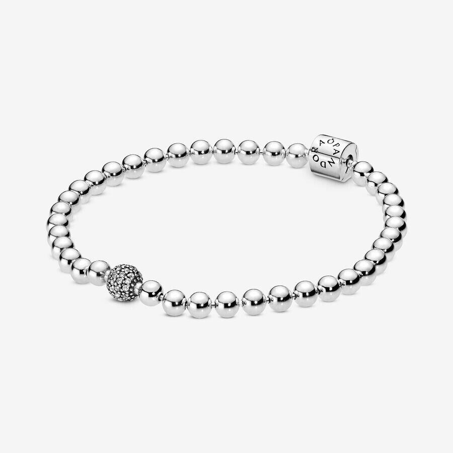 Pandora Breaded Pave Bracelet Size 21