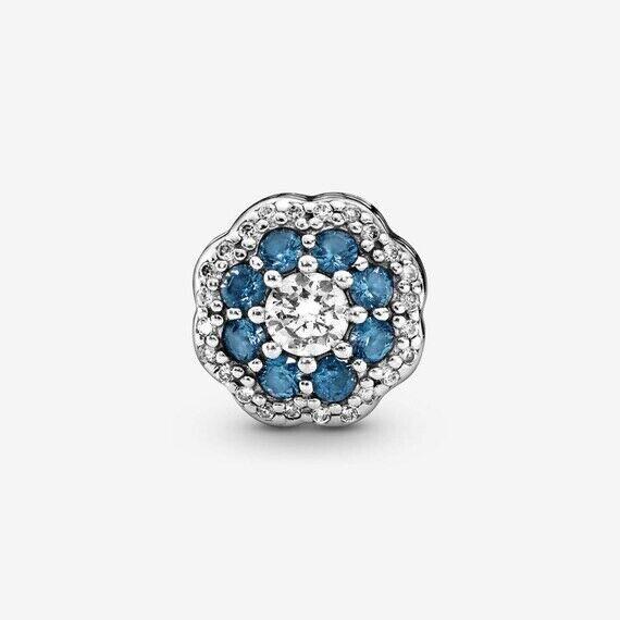 Blue Sparkle Flower Pandora Charm