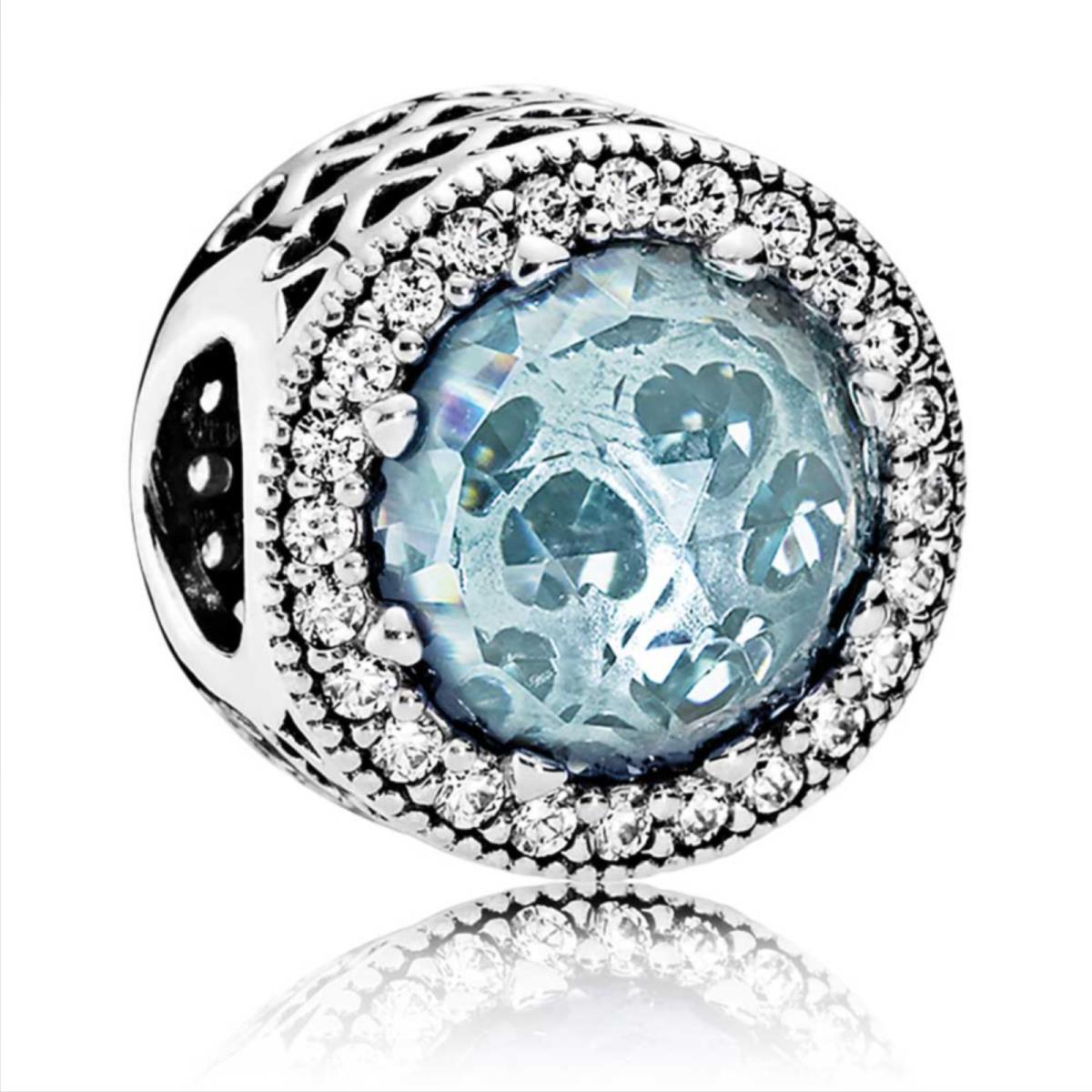 Pandora Light Blue Radiant Hearts Charm