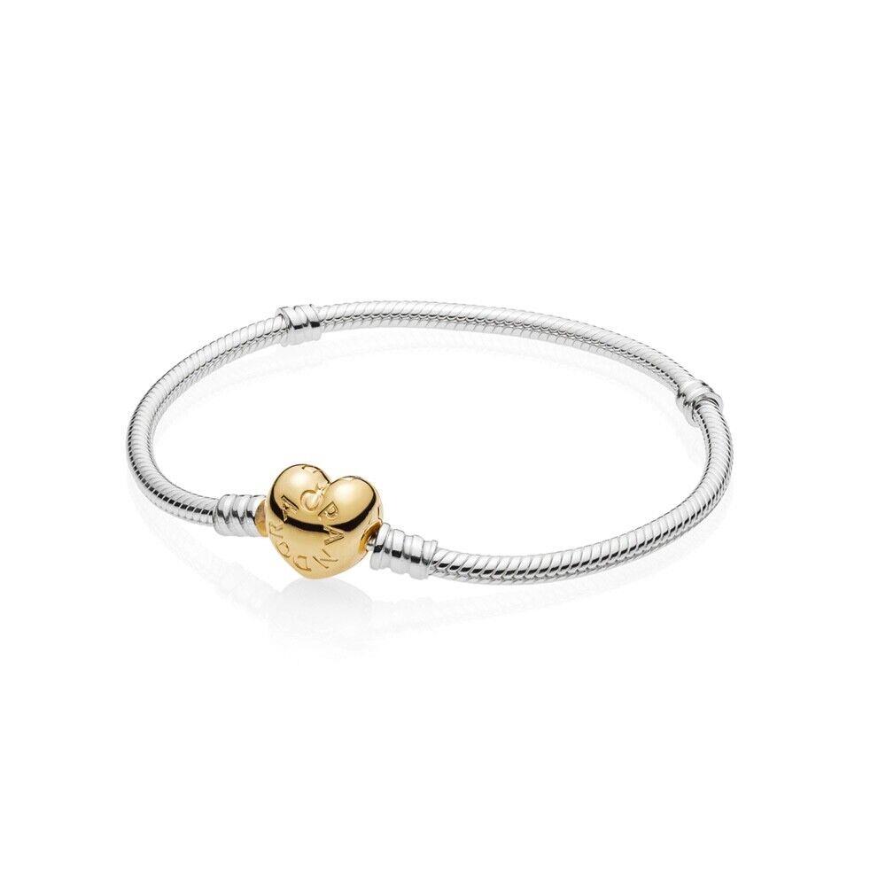 Pandora Gold Heart Charm Bracelet Size 21