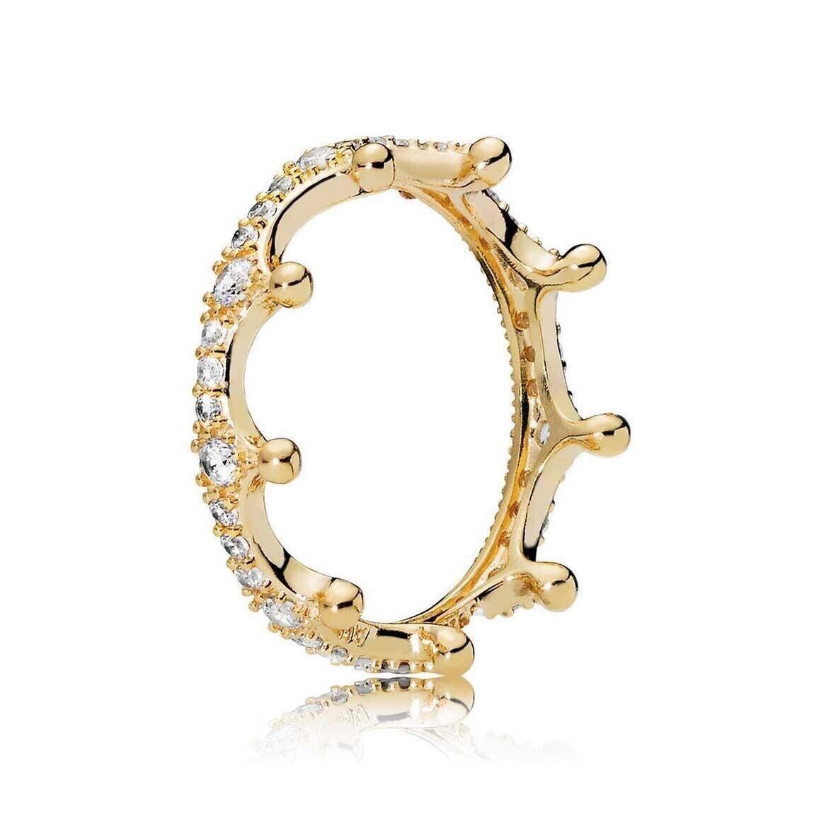 Pandora Gold Enchanted Crown Ring Size 46 3.75