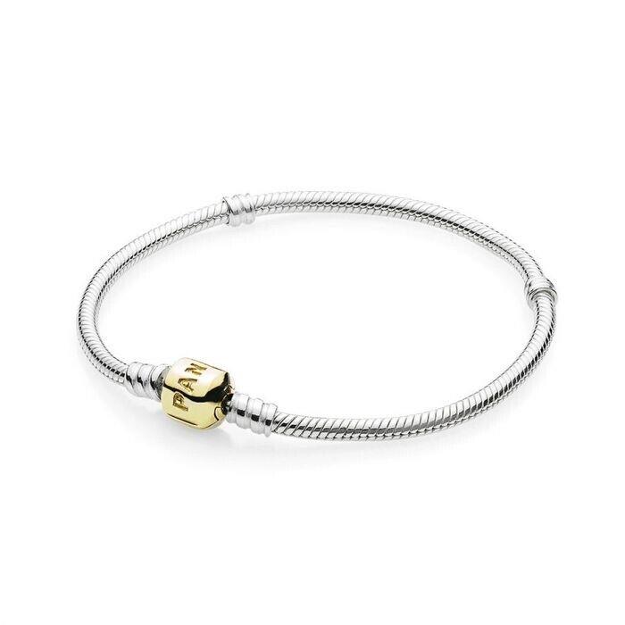 Pandora Pure 14k Clasp Charm Bracelet Size 21