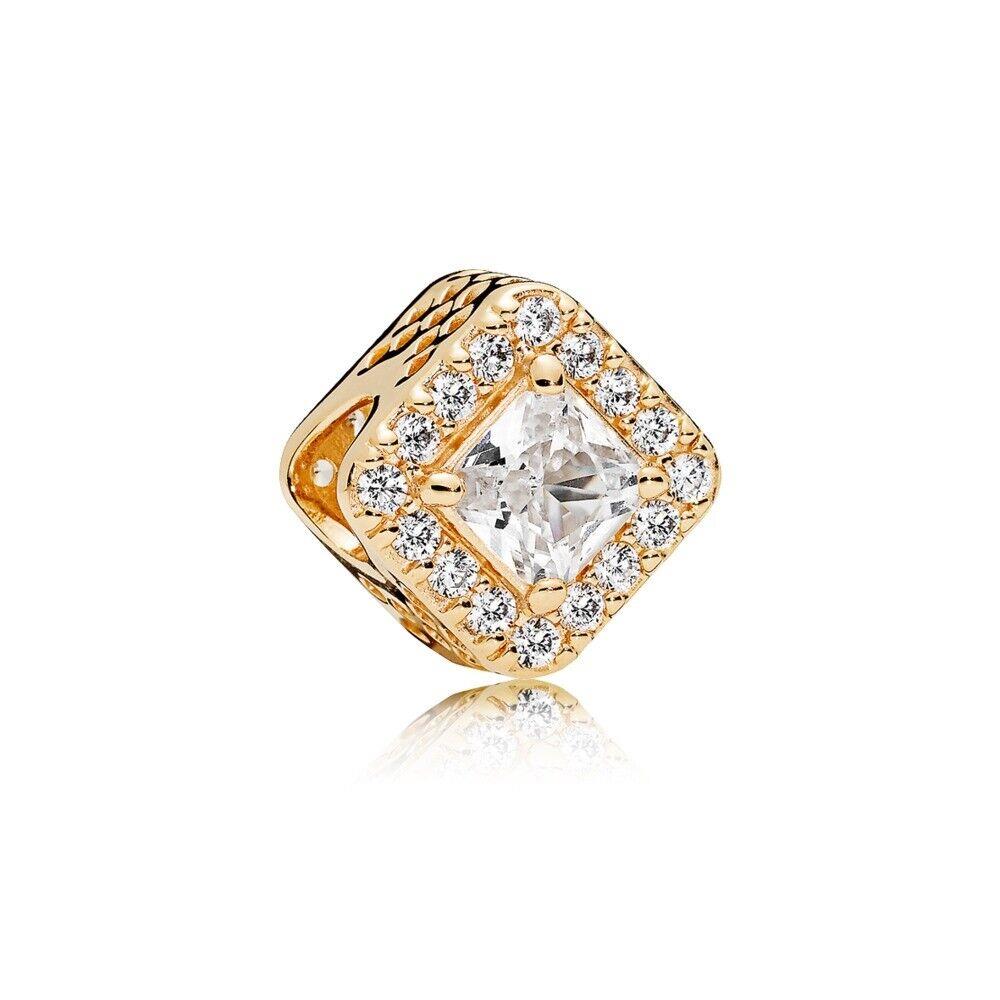 Pandora Pure 14k Gold Timeless Collection Square Charm