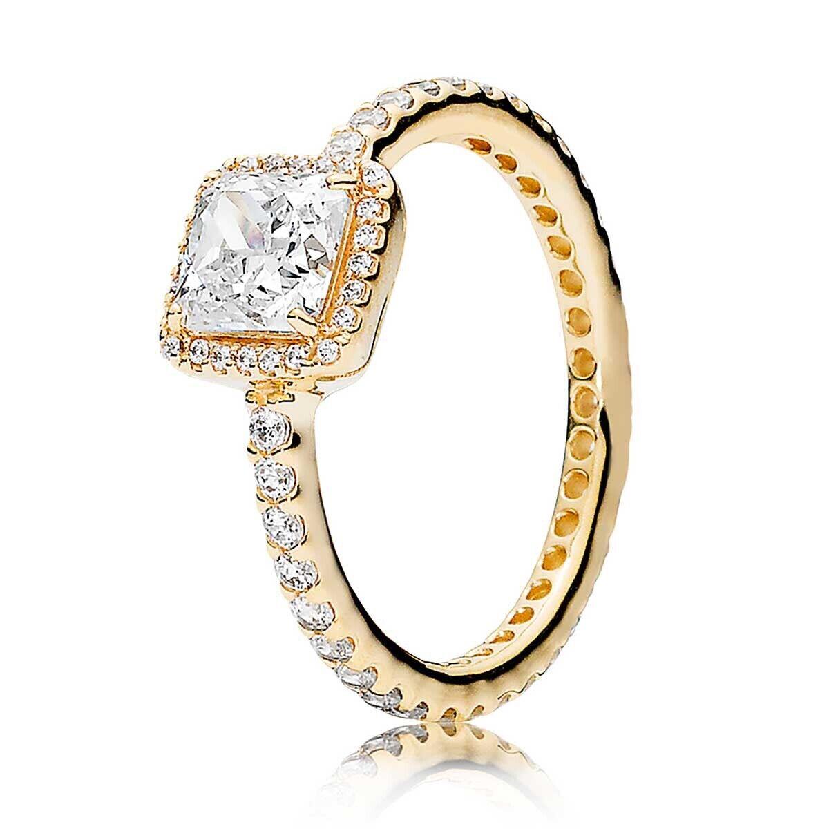 Pandora 14k Pure Gold Timeless Elegance Ring Size 52 6