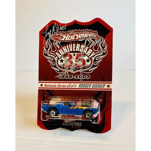 2002 Hot Wheels 35th Anniversary Blue Roger Dodger Autograph by Larry Wood