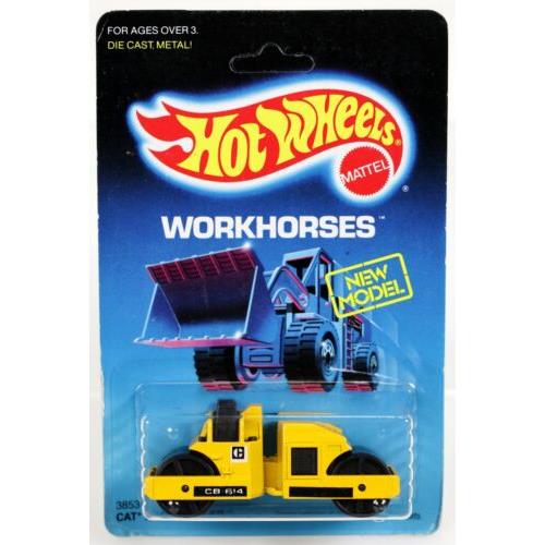 Vintage Hot Wheels Road Roller w/CB614 5 Bars Workhorses 3853 Nrfp 1986 1:64