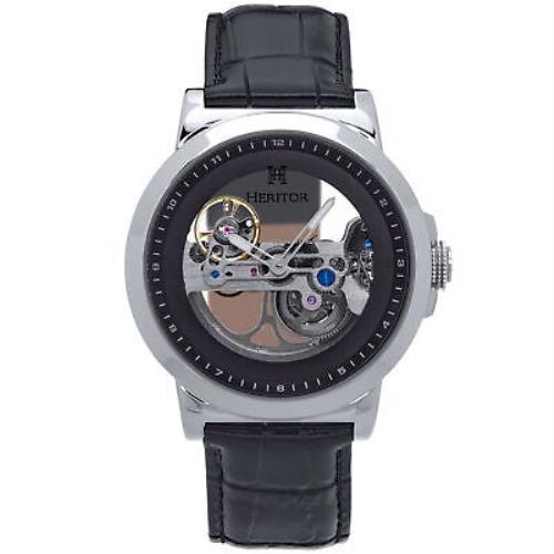 Heritor Automatic Xander Semi-skeleton Leather-band Watch - Men`s : HERHS2401