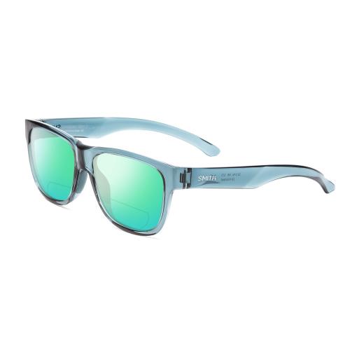 Smith Lowdown Slim 2 Polarized Bi-focal Sunglasses Crystal Stone Green Blue 53mm Green Mirror