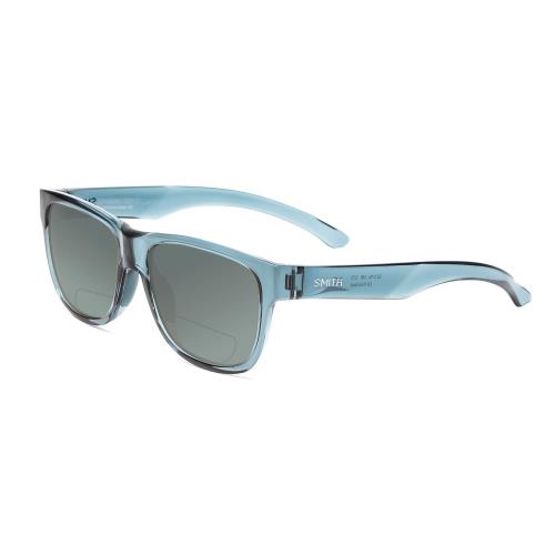 Smith Lowdown Slim 2 Polarized Bi-focal Sunglasses Crystal Stone Green Blue 53mm Grey