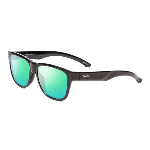 Smith Lowdown Slim 2 Bi-focal Polarized Sunglasses 41 Option in Gloss Black 53mm Green Mirror