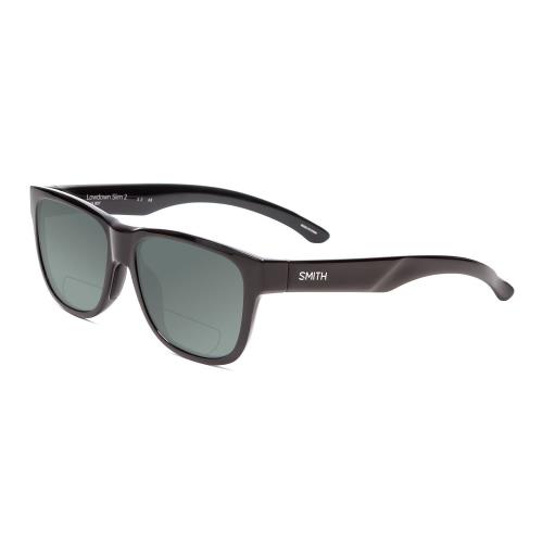 Smith Lowdown Slim 2 Bi-focal Polarized Sunglasses 41 Option in Gloss Black 53mm Grey