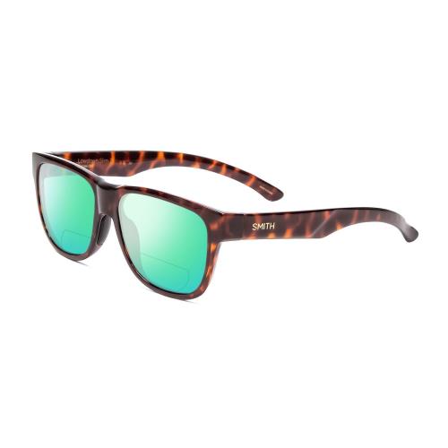 Smith Lowdown Slim 2 Polarized Bi-focal Sunglasses in Tortoise Brown Gold 53 mm Green Mirror