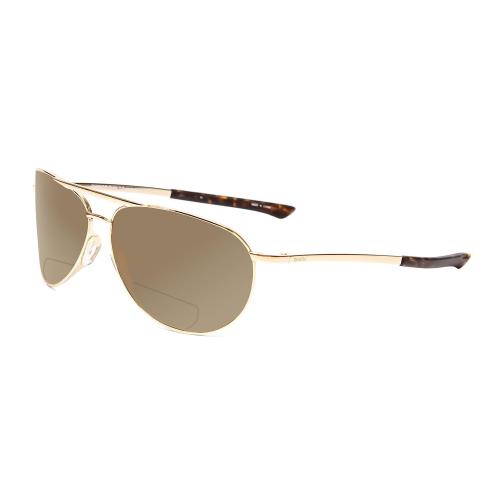 Smith Serpico Slim 2 Unisex Polarized Bi-focal Sunglasses in Gold Tortoise 60 mm