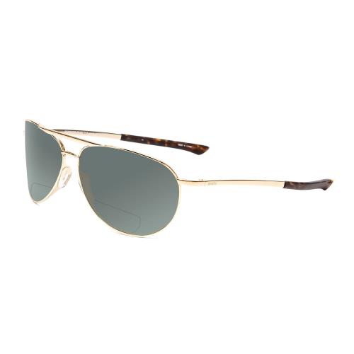 Smith Serpico Slim 2 Unisex Polarized Bi-focal Sunglasses in Gold Tortoise 60 mm Grey