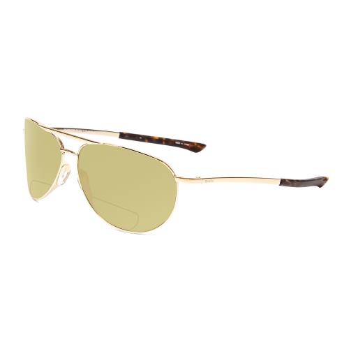 Smith Serpico Slim 2 Unisex Polarized Bi-focal Sunglasses in Gold Tortoise 60 mm Yellow