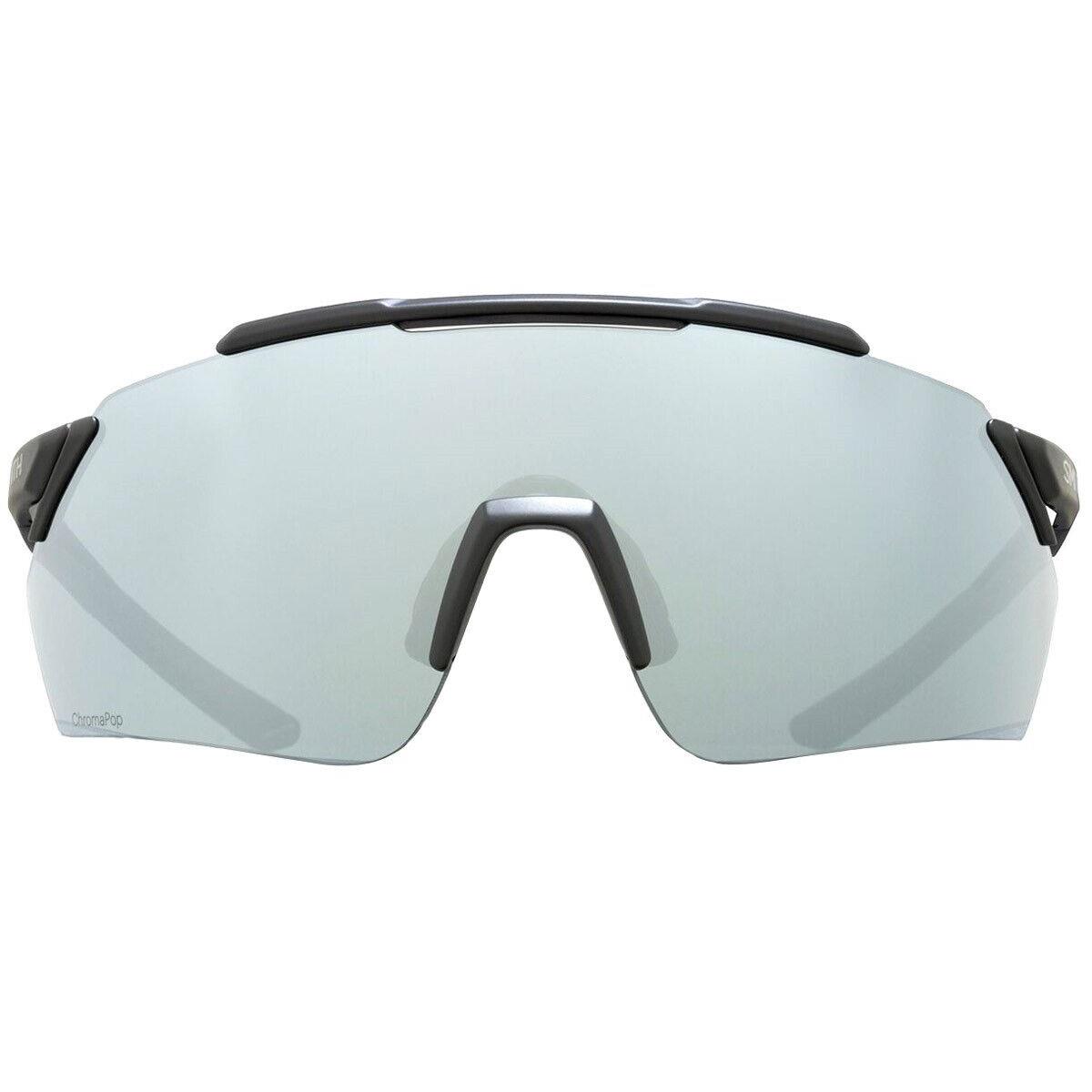 Smith Ruckus Sunglasses Matte Black Frame Chromapop Platinum Mirror Lens