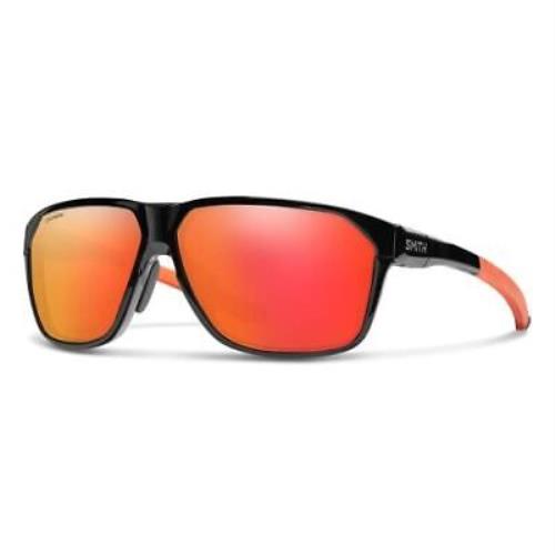 Smith Leadout Pivlock Sunglasses Black Cinder Brown Orange/chromapop Red Mirror