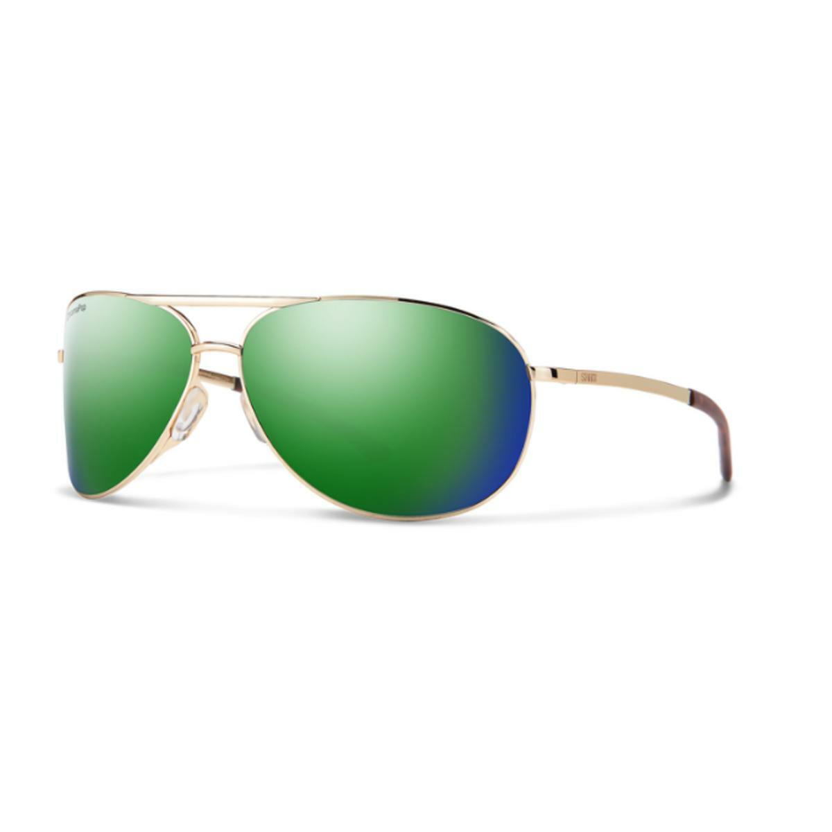 Smith Serpico 2 Sunglasses Gold Chromapop Polarized Green Mirror by Smith Optics