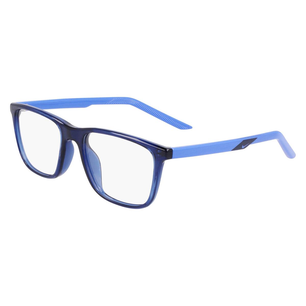 Nike 5543 Eyeglasses Kids Midnight Navy/medium Blue Rectangle 49