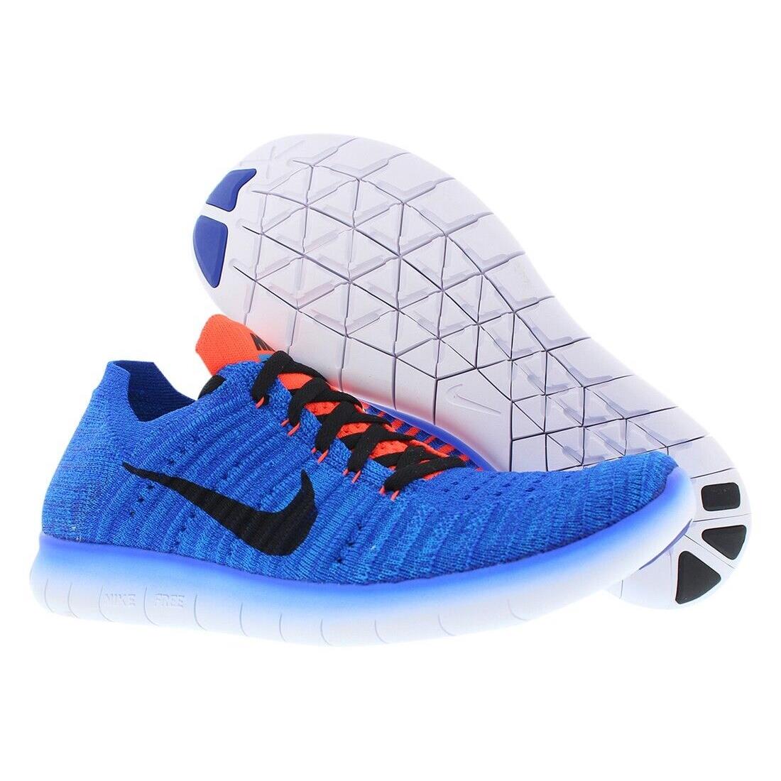 Nike Free Run Flyknit Racer Blue/black-total Crimson 834362-401 5.5y - Blue