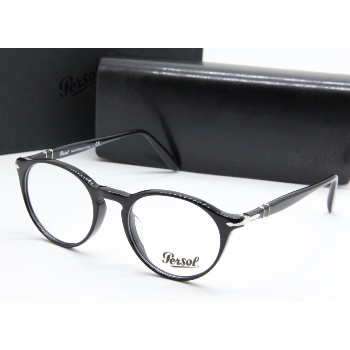 Classic Rx-able Persol Eyeglasses 3092-V 9014 50-19 145 Black Round Frames