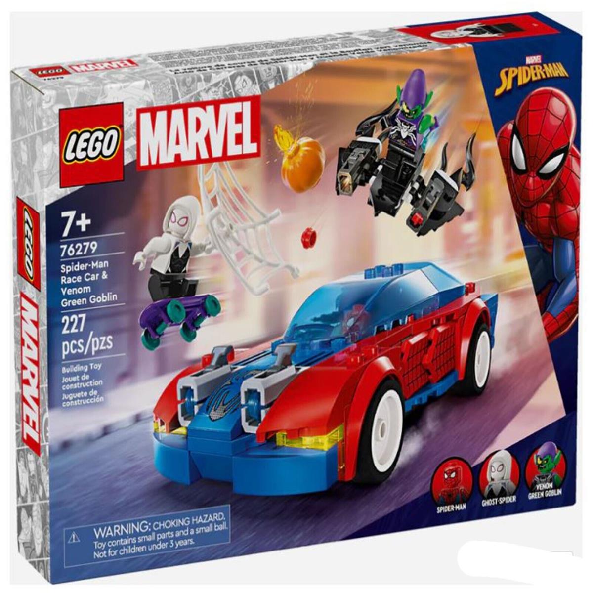 Lego Marvel Spider-man Race Car and Venom Green Goblin Building Set 76279