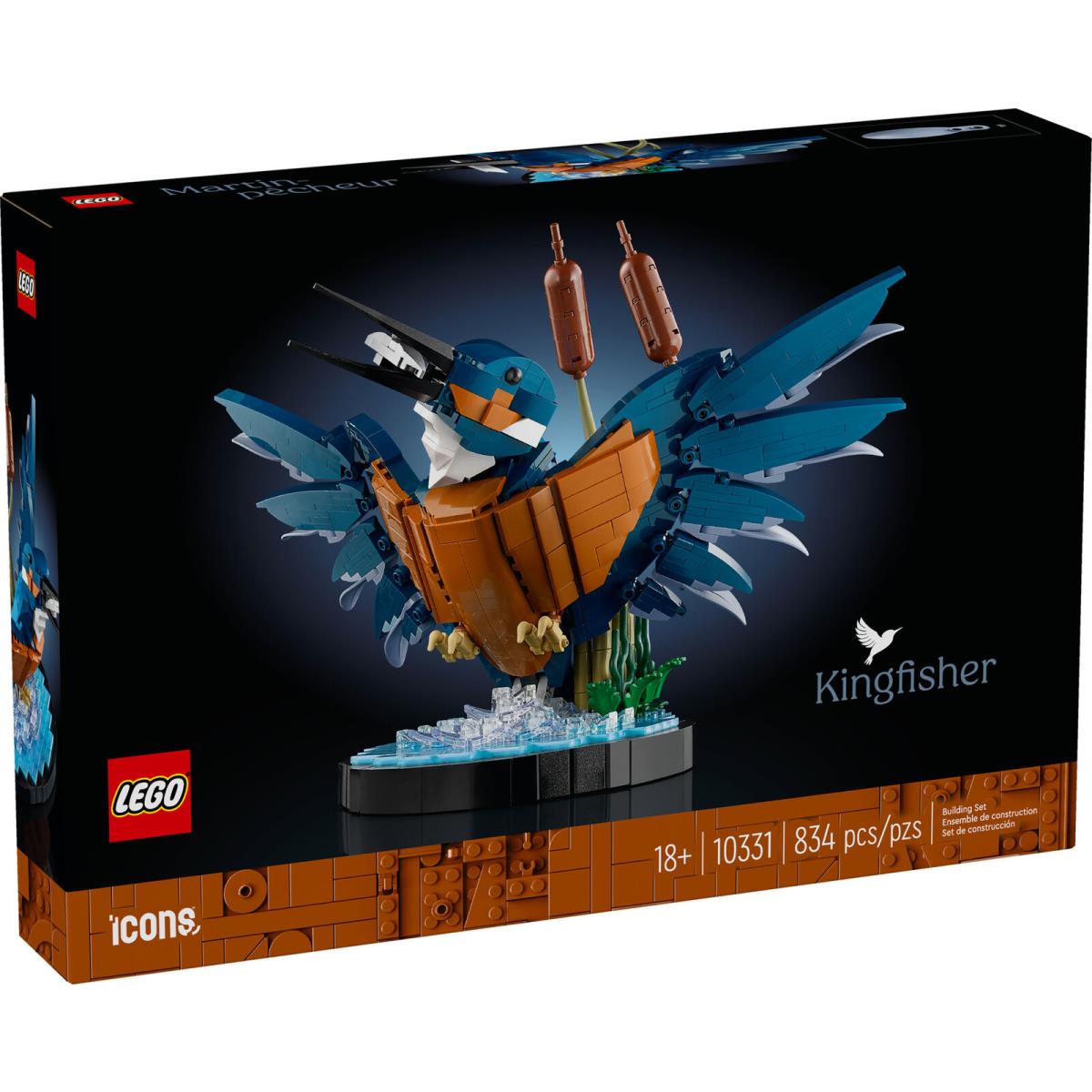 Lego Icons Kingfisher Bird Model 10331 Building Toy Creative Set Build Display