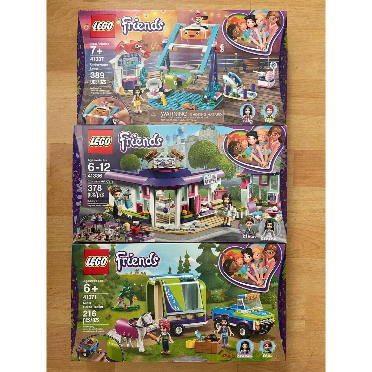 Lego Friends 3 Sets 41336 41337 41371 All w/ 983 Pcs 6 Minifigs