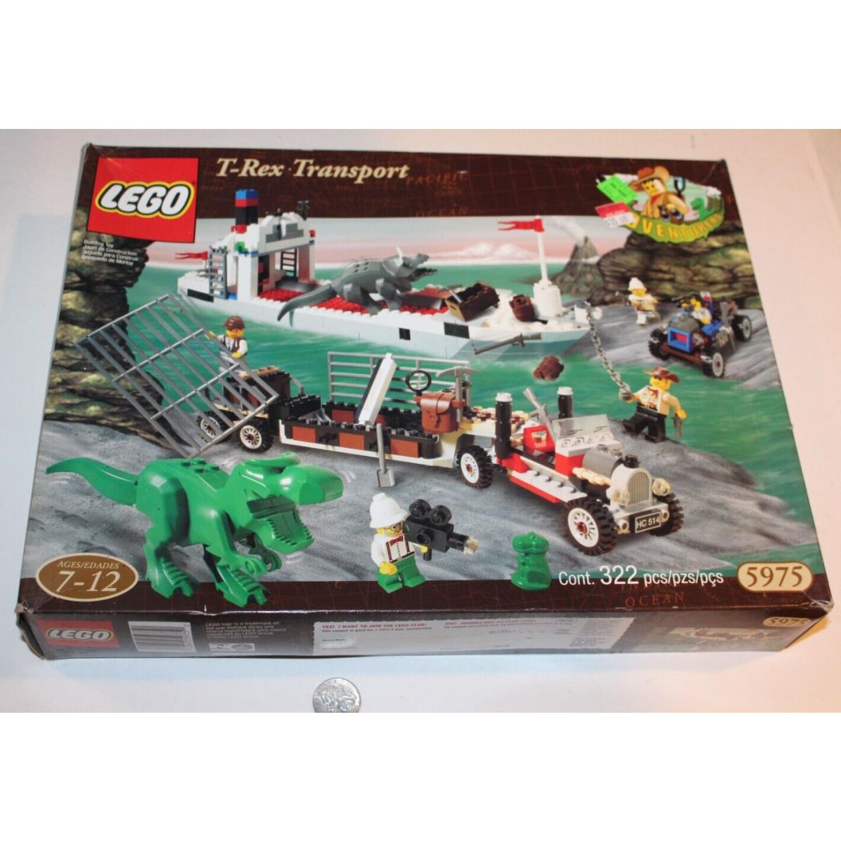 Lego 5975 Adventurers T-rex Transport Retired Minifig Nos Mip Misp Nip