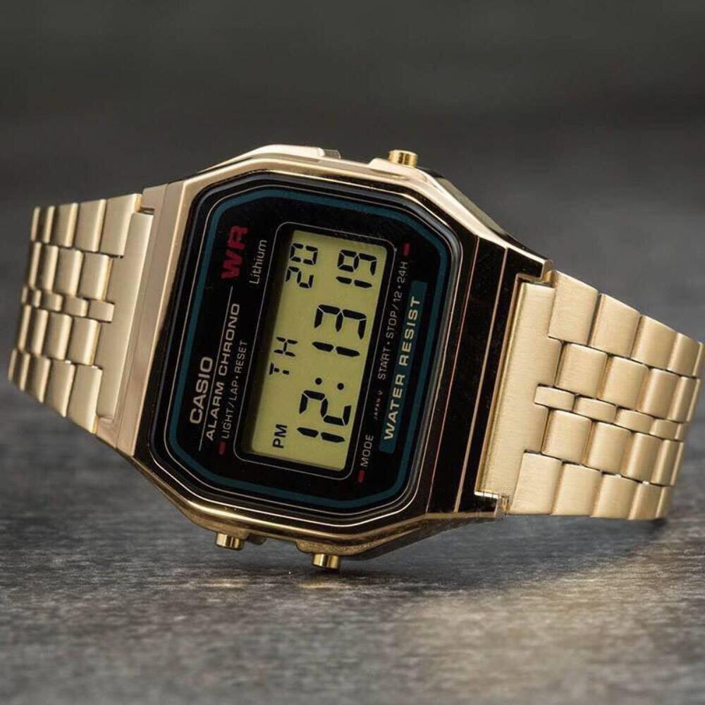 Casio Vintage Digital Black Gold Unisex Watch