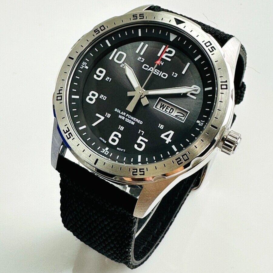 Men`s Casio Solar Powered Black Military Style Watch MTPS120L-1AV