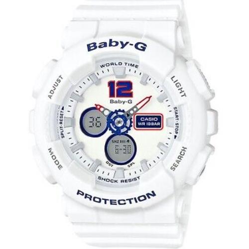 Casio Baby-g Tri Color Ladies Watch BA120TR-7BCR - Dial: White, Strap: White