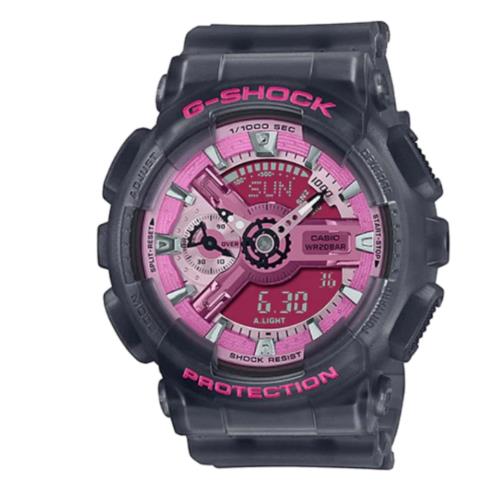 G-shock Digital Analog Pink Dial Black Resin Women`s Watch INT-GMA-S110NP-8ADR
