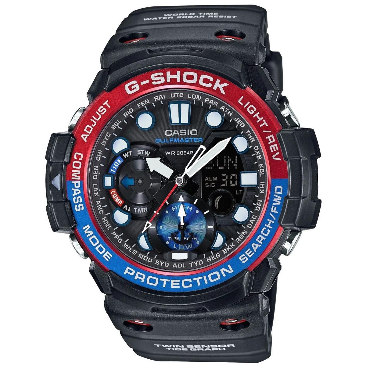 G-shock Casio Mens Watch Gulfmaster GN-1000-1AJF Black Red Blue