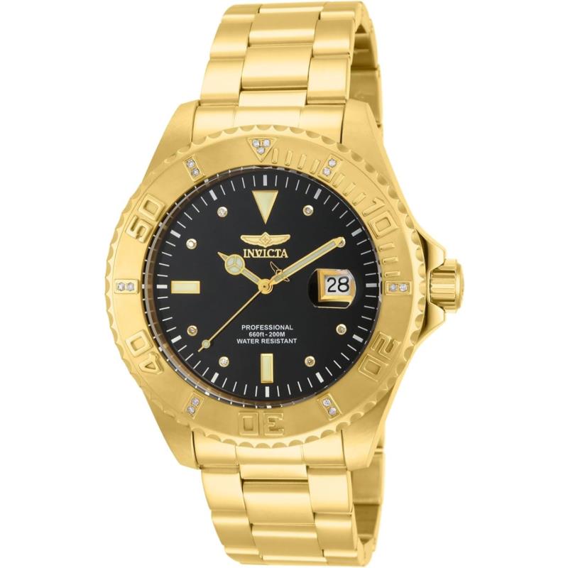Invicta Men`s 15286 Pro Diver Watch 18K Yellow Gold Ion-plated Stainless Steel