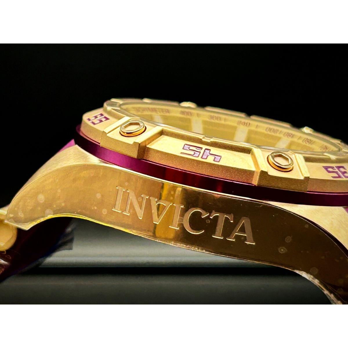 Invicta watch Speedway - Dial: Purple, Band: Purple, Bezel: Rose Gold