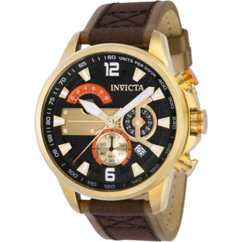 Invicta Men`s 41689 Aviator Quartz Multifunction Black Dial Watch - Black, Quartz