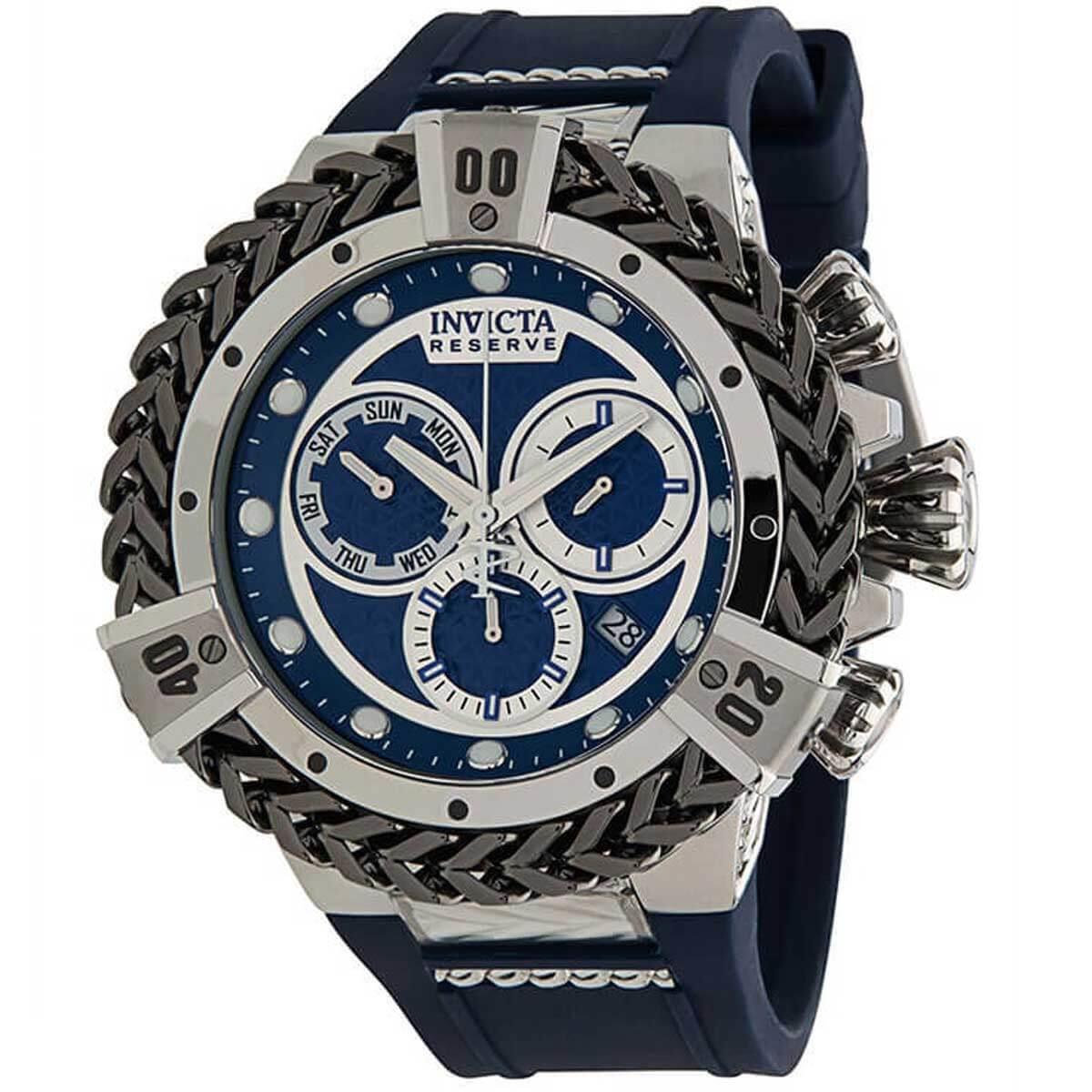 Invicta Men`s Watch Reserve Herc Quartz Chronograph Blue Rubber Strap 33151